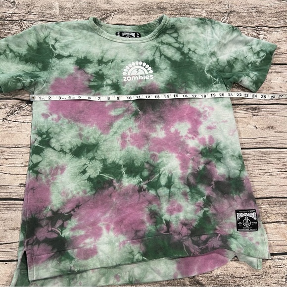Flatbush Zombies Short Sleeved Tie Dyed Sweatshirt with Logo Size Medium - Picture 9 of 10